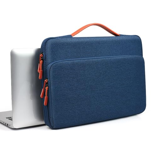 ノート パソコン ケース 14インチ PC用 手提げカバン 耐衝撃 エアクッション 防震保護 撥水加工 収納ポケット ビジネス 通勤 旅行 通学 (ダークブルー, 14インチ)