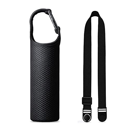 水筒カバー 断熱 保冷 魔法瓶用 ペットボトルカバー ペットボトルホルダー 手提げ 斜めかけ ショルダー ストラップ 水筒 保温 ケース ペットボトル ほるだー ボトル用 ポーチ (黒 500ml-600ml) 送料無料