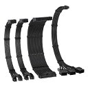PCIe 5.0 12VHPWR 電源専用 PSUケーブル 延長スリーブケーブル 24ピン ATX/(4+4) ピン EPS/16 ピン (12+4) - 3X PCIE 8 ピンPCIE 電源ケーブル延長 GPU RTX4080/4070Ti 延長ケーブル16AWG - 黒