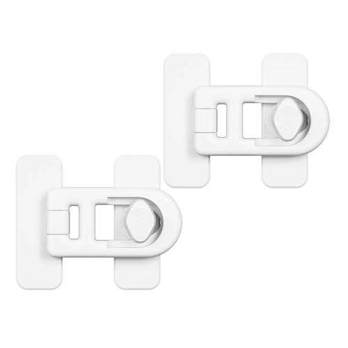 冷蔵庫 ドアロック ミニ 冷蔵庫ロック チャイルド セーフティロック キッチン キャビネット 冷蔵庫のドア冷 蔵庫のキャビネット 引き出し (白-2pcs) 送料無料