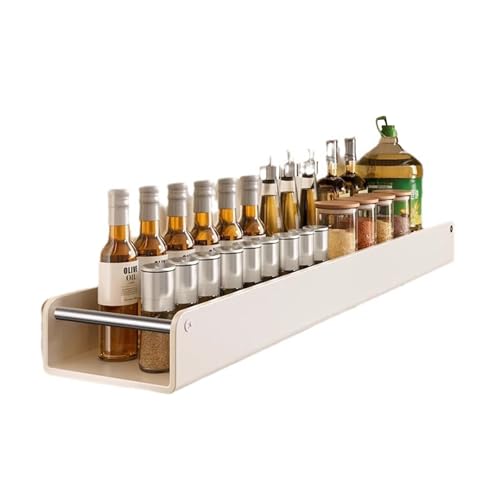 スパイスラック 多機能キッチン 収納 サビにくい 穴開け不要 壁掛け キッチン バスルーム 洗面台棚 調味料ラック (白)