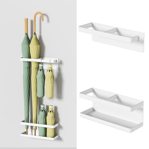 傘立て マグネット フック付き アンブレラスタンド 玄関収納 傘入れ トレー付き 多機能傘収納 玄関の壁..