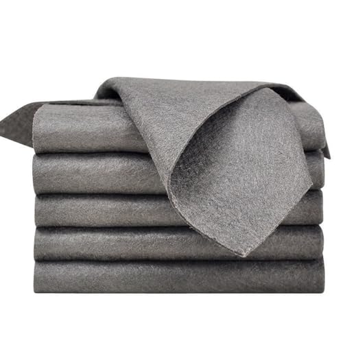 鏡 クロス ガラス拭きフロントガラス 内側拭き 毛羽が残らない プロ仕様 ガラス 仕上げクロス 拭き跡が残らない 高吸水性/一枚多役 超吸水 速乾 窓鏡 掃除用品 (グレー5個) 送料無料