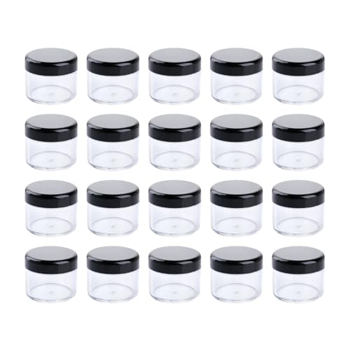 小分けケース 化粧品用 小分け 容器 持ち運び 便利 ケース 収納ケース 20個セット 黒蓋付き 透明ボックス 保管 3.7*2.1cm 送料無料