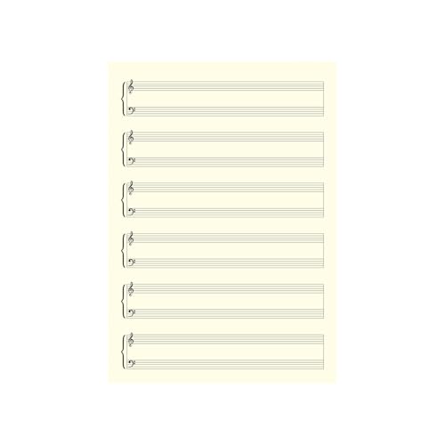 五線譜ノート A4サイズ 単面50枚 音楽教材 独学用 五線譜活頁紙 ピアノ初心者向け ピアノ線 送料無料