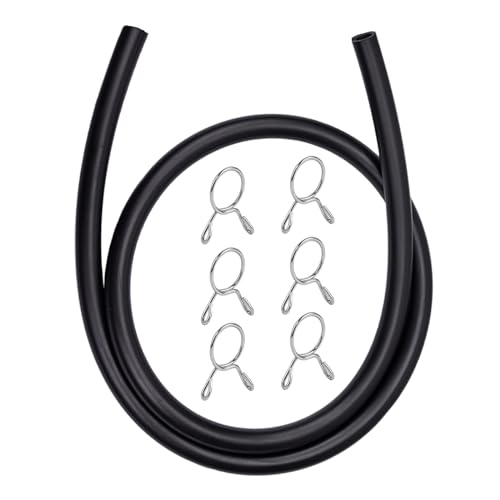 ガソリンホース 耐候 内径4mm*外径8mm 燃料ホースとクリップ6個付きセット マグネットイン構造の燃料フ..