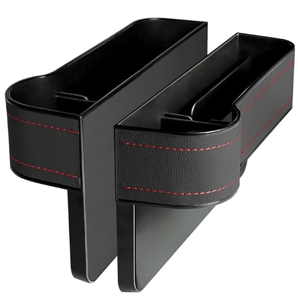 車用 サイド収納ボックス カー用品 ドリンクホルダー 車 革面 カーシート小物入れ 隙間収納ボックス カ..