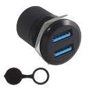 防水 USB 3.0 パネルマウント カプラー 二重 USBパススルーコネクタ メスメス隔壁延長アダプタ。 (1 黒色) 送料無料