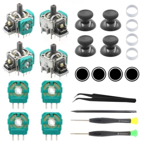 Xbox Oneコントローラー 交換パーツ 代替品 互換品 メタル軸心 ジョイスティック 修復キット[4点組+防漂移モジュール]10K3Ωポテンショメーター同梱 プロ用工具セット付属 送料無料