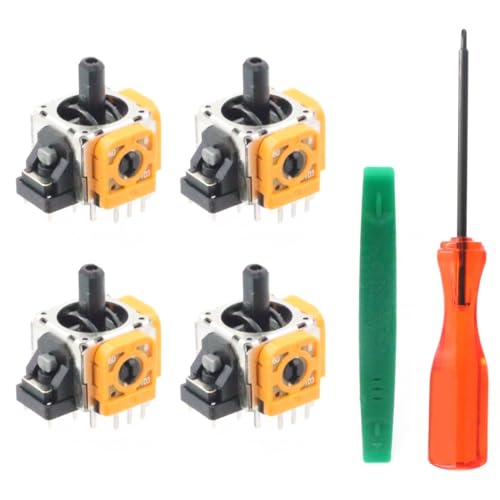 PS4コントローラー ジョイスティック 交換用 4個セット PS4/Xbox One コントローラー対応 3Dアナログジョイスティック 代替品 互換品 交換用 高精度パーツ ドリフト デッドゾーン修理用 (はんだ作業が必要) 送料無料