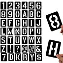 ステンシル アルファベット文字 数字 1-9 A-Z DIY 洗える アルファベットステンシル アートクラフト テンプレート木材スクラップブッキングファブリック...