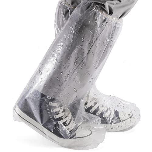 使い捨て靴カバー 防水 ロング 足カバー 20枚/10足 ビニール 使い捨てシューズカバー 梅雨対策 自転車..