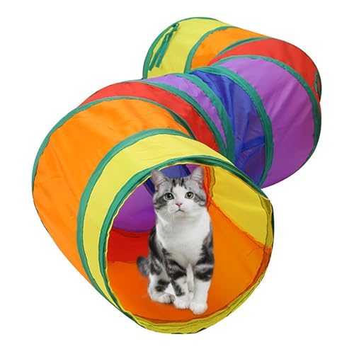 猫 トンネル 長い キャットトンネル 長さ123cm トンネル ペット おもちゃ 折りたたみ式 猫 玩具 トンネル レインボー トンネル 猫 小型犬 子犬 子猫 ウサギ用 ペットおもちゃ 収納便利 運動不足対策 ストレス解消
