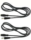 DCプラグ 延長ケーブル 2.5mm x 5.5mm オス - メス 2.5mm x 5.5mm コネクタDC電 CCTVカメラ プリンター LEDランプ サイネージ センサーなどの電子機器をセットアップするための柔軟なオプションを可能にし 22AWG 1M 黒-2本 送料無料
