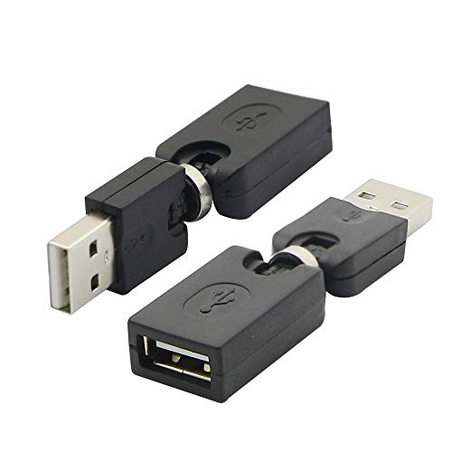 USB 回転 アダプタ USB 回転式 コネクタ usbオスメス変換アダプタ usb 延長コネクター USB A (メス)-US..