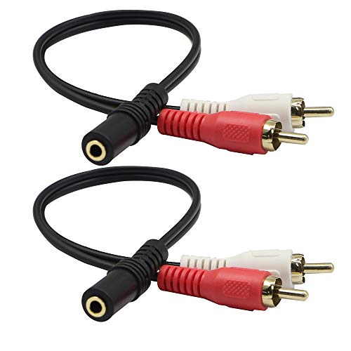3.5mm RCA オーディオケーブル RCA ピンプラグオス 分岐ケーブル auxアダプターケーブル rca 赤白 金メッキ RCA 3.5mm 変換 ケーブル 2 rca オス 3.5mm メス セットトップボックス DVD スピーカー アンプ イヤホン カーステレオ 用 25cm