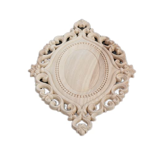 木彫り 木製 家具装飾 木製 アップリケ ヨーロッパスタイル 未塗装 家具 ドア 壁 コーナー デコレーション ホームデコ 未塗装 22x14.5cm 送料無料