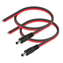 DC5525 電源 ピグテールケーブル 14AWG 5.5 mm x 2.5 mm DC裸線オープン電源コード CCTVの監視カメラ LEDの滑走路端燈等 DC...