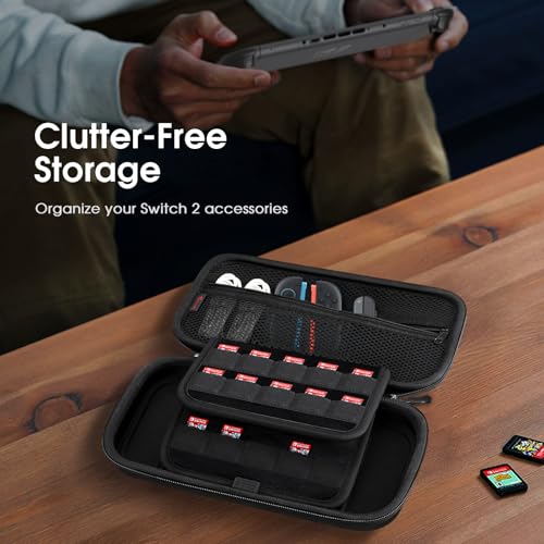 Switch 2 ケース キャリングケース スイッチ 2 2025専用 EVAハードシェル ゲームカード 収納バッグ 大容量 耐衝撃 保護 持ち運び便利(柄 Don't Touch)