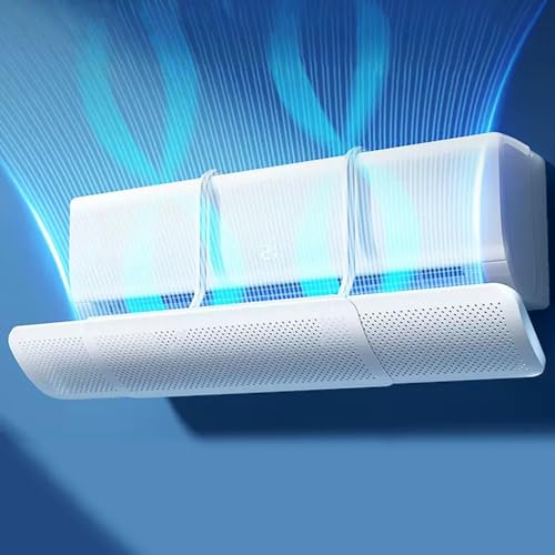 エアコン 風除け エアコン風よけカバー エアコンの風向き自由自在に直撃風をガード 家庭用 穴あけ不要 両面テープ不要 風向きを180°調整 軽量 節電 多機種対応 長さ調整可 56～89cm 壁掛け式