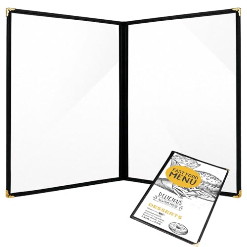 メニューブック メニュー表 A4サイズ 透明 PVC 耐久 4ページ(2枚4面) メニューカバーおしゃれ 料理写真..