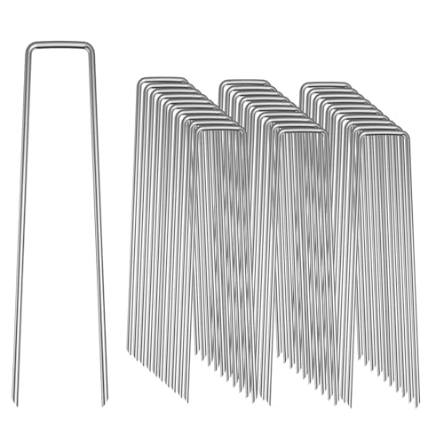 Uピン杭 15cm 固定ピン U字型 園芸用 押さえピン 防草シート マルチ 温室用 人工芝 テントペグ ガーデ..