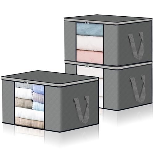 衣装ケース 衣類収納ケース 折りたたみ 3個組 ふとん収納袋 90L 服 収納 大容量 収納ボックス 洋服収納..