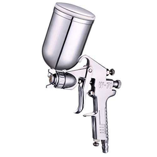 ミニエアブラシ スプレーガン エアブラシノズル 車 エアペイント スプレー 400Ml ポータブル 塗装キット 自動車用 ベースコート クリアコート (シルバー...