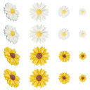 樹脂カボション 花デコパーツ 2色110個 デイジー 3サイズ スライムキット 手芸材料 フラットバック レジンパーツ レジンカボション 女の子のデコパーツ 可愛い デコ材料 アクリルカボション 飾り付 ヘアクリップ アクセサリーパーツ ホワイト / イェロー ...