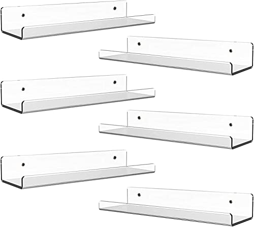 壁掛け オープンシェルフ ウォールシェルフ 棚 壁飾り棚 展示棚 壁収納 雑貨置き スペース拡張 クリアオシャレな壁掛けラック 6個セット