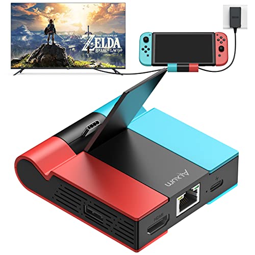 Switch ドック lanポート付き ミニドック 多機能 スイッチ 充電スタンド TV出力 有機el lan switch ドック 小型 1080P HDMI変換 TVモード テーブルモード USB 3.0&Type Cポート 折りたたみ式 冷却口付き 赤-青 Switch ドック lanポート付き ミニドック 多機能 スイッチ 充電スタンド TV出力 有機el lan switch ドック 小型 1080P HDMI変換 TVモード テーブルモード USB 3.0&Type Cポート 折りたたみ式 冷却口付き 赤-青