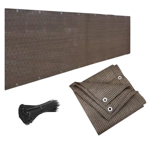 シェード ベランダ 目隠し 濃い色 目隠しバルコニーシェード オーニング 風通し良い uvカット プライバシー保護 バルコニーシェード マンション フェンス 家 庭 モカ色 (6m×0.9m)
