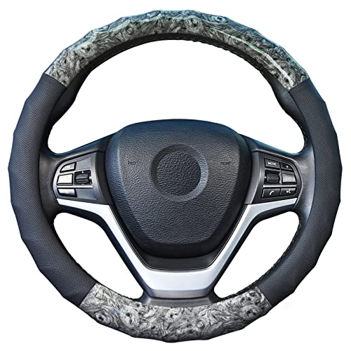 ハンドルカバー 軽自動車 Sサイズ 木目調 マッサージ機能 おしゃれ 通気性がよい ウッド ステアリングカバー 滑らない 手触りよし グリップ感よし グレー 社外品 代替品