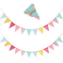 三角旗 ガーランド 2本セット 誕生日 壁飾り 約4m長 可愛い 子供部屋飾り 壁飾り 結婚式 運動会 文化祭 体育祭 店舗 装飾 麻紐付き 送料無料