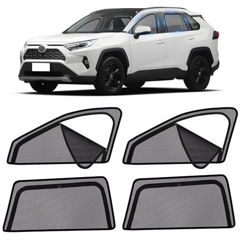 トヨタ RAV4 50系 メッシュカーテン マグネット式 防虫ネット サイド用 網戸 ジッパーのデザイン 日除け 目隠し 遮光 通気 紫外線カット 虫除け プライバシー保護 取付簡単 収納袋付き