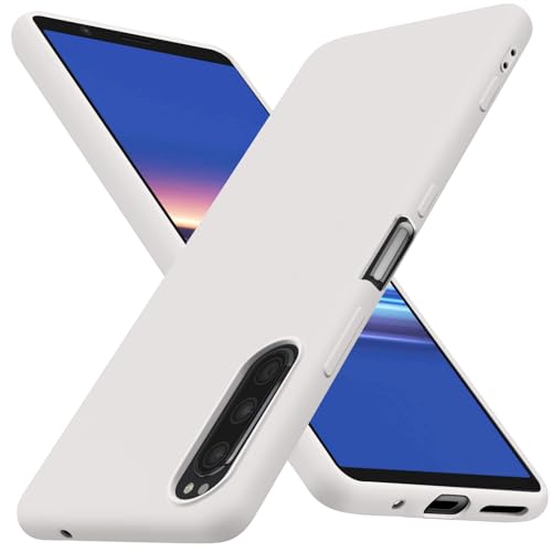 Xperia5 ケース SOV41 SO-01M 耐衝撃 TPU 薄型 シリコン 軽量 スマホケース カメラレンズ保護 ストラップホール付き ワイヤレス充電エクスペリア5 ソフトカバー スリム 黄変防止 可愛い 一体型 携帯カバー アンティークホワイト 送料無料