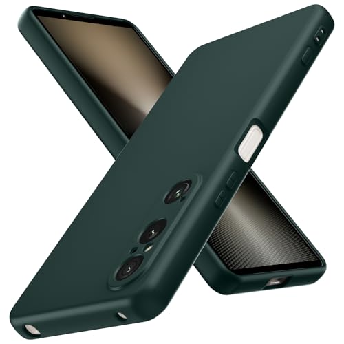 Xperia 1 VI ケース シリコン 薄型 tpu スリム 磨り表面 指紋防止 カバー 柔らかい裏地 SO-51E SOG13 ケース 耐衝撃 ワイヤレス充電対応 ストラップホール付き 黄ばみなし レンズ保護 滑り止め 柔軟性 擦り傷防止 軍緑 送料無料
