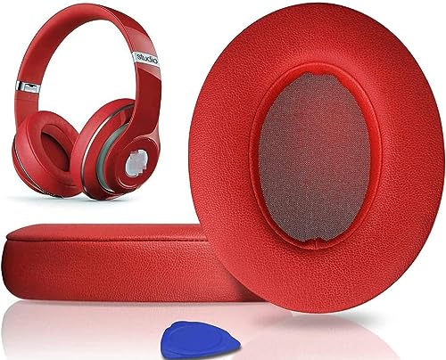 イヤーパッド イヤークッション Beats Studio3 ＆ Studio2 Wired / Wireless ワイヤレスヘッドホン 交換パッド A1914 / B0500 / B0501 ヘッドセットパッド 遮音 メモリフォーム (赤) 送料無料