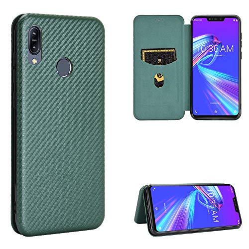 Asus ZenFone Max M2 ZB633KL ケース 手帳型 Asus ZenFone Max M2 スマホカバー ZB633KL 背面ケース 軽量 薄型 財布型 カード収納 アスース ゼンフォンMax M2 ZB633KL スマホケース マグネット ストラップ付き 耐衝撃 全面保護-グリーン 送料無料