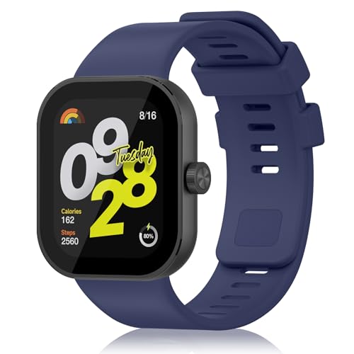 Xiaomi Redmi Watch 4 / Xiaomi Smart Band 9 Pro/Smart Band 8 Pro 交換バンド シャオミ 替え バンド シリコン製 交換用ベルト 通気 防水 (ネイビーブルー) 送料無料