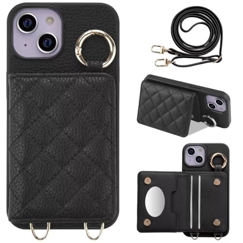 iPhone 14 ケース スマホショルダー ストラップ スマホケース リング付き 化粧鏡付き 軽量 ...