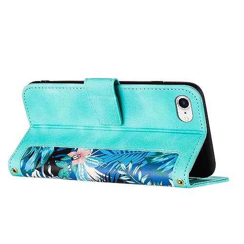 iPhone 16e ケース 手帳型 人気 スマホケース 財布型 カバー 可愛い 花柄 カードポケット付き 軽量 薄型 全面保護 ショルダー 肩掛け 横置きスタンド機能 PUレザー 上質な手触り 擦り傷防止 レディース 落ち着いた色 グリーン