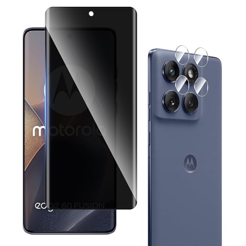 Motorola Moto EDGE 60 Fusion/60/60 Pro/60s Pro ガラスフィルム 覗き見防止 + カメラフィルム 強化ガラス プライバシー保護 耐衝撃 指紋防止 防水 気泡防止[1 + 1枚セット] 送料無料