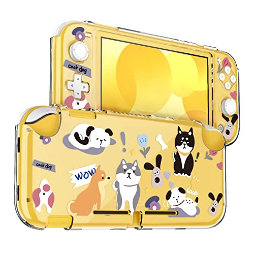 Switch Lite ケース クリア 透明 スイッチライトカバー クリア 分体式 PC素材 超軽量 耐衝撃 取り外し簡単 傷つけ防止 全面保護 可愛い 犬 送料無料