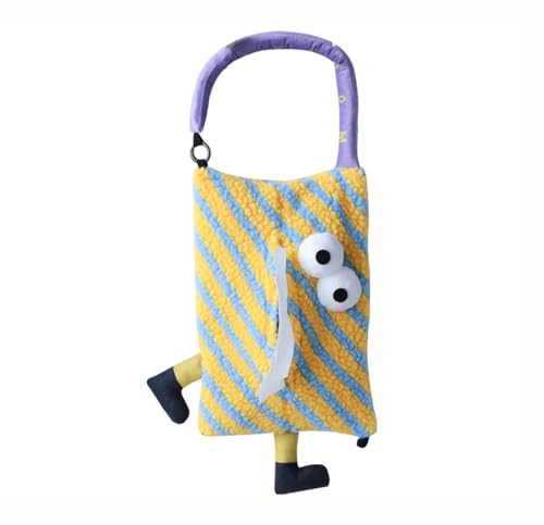 ティッシュケース 吊り下げ てぃっしゆケース 可愛い 車 ティッシュカバー 布 (イエロー)