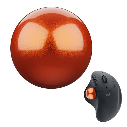 トラックボール 34mm マウス 光沢仕上げ スピード型 ボール 玉 PERIMICE-517/717/520/720 ロジクール /M575/M570 /エレコム トラックボールマウス 互換性有り 互換品 代替品 (オレンジ) 送料無料