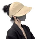 UVカット帽子 レディース 日除け帽子 軽量 吊り下げ式バックル ポニーテールができるアヒルの舌帽 通気 軽量 無地 小顔帽子 折りたたみ サイズ調節 散歩 旅...