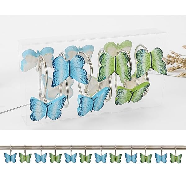 シャワーカーテンフック 装飾シャワーカーテンフック 防錆ステンレススチールシャワーカーテンフック ..