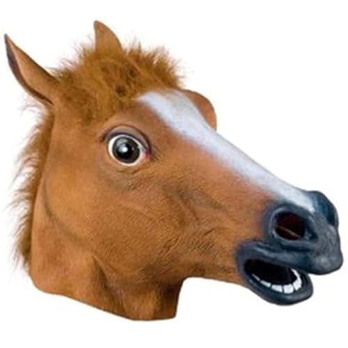 馬 コスプレ ハロウィーン 面白い 馬マスク 面白いマスク アニマルマスク かぶりもの 被り物 仮面 お面 変装 怪人 マスク コスプレ リアル ゴム製 ハロウィン 小道具 (新しい馬の頭のマスク) 送料無料