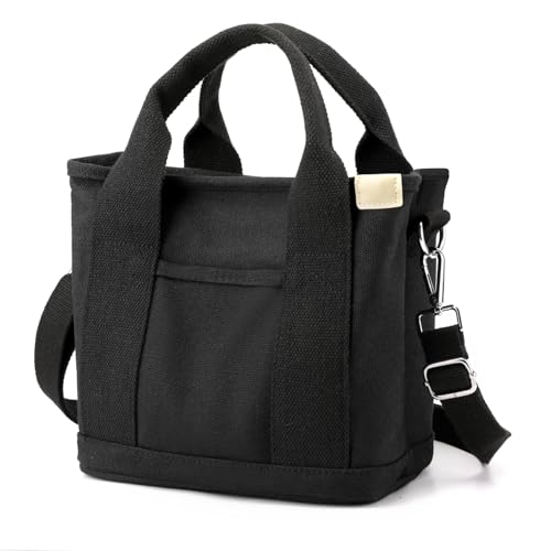 トートバッグ レディース ショルダーバッグ 斜めがけ キャンバス 仕切り ミニトート 自立 おしゃれ かわいい 軽量 お散歩 お出かけ 旅行 通勤 黒